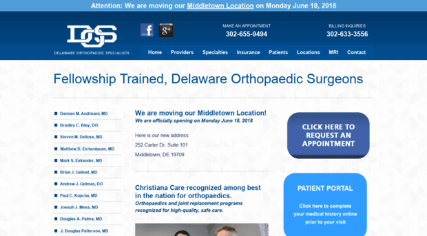 deorthopaedicspecialists.com