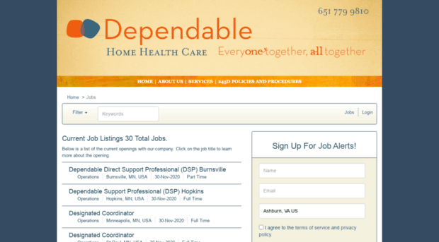 dependablecare.applicantpro.com