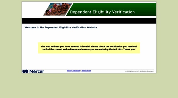 dependentverification.mercer.com