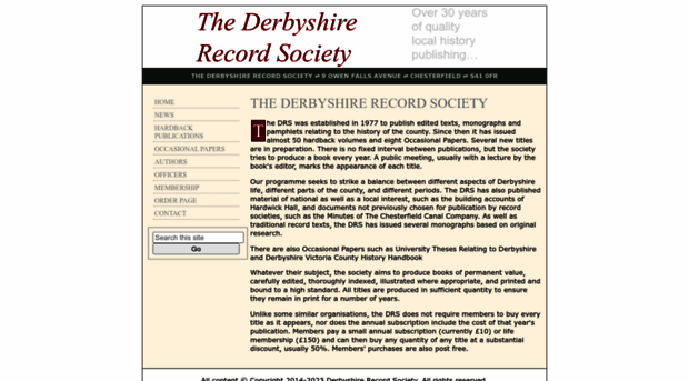 derbyshirerecordsociety.org