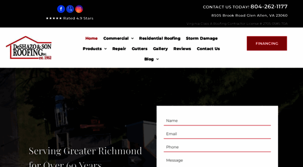 deshazoandsonroofing.net