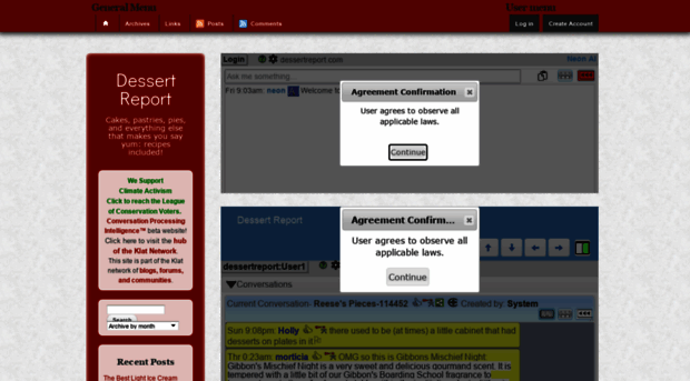 Screenshot of dessertreport.com website
