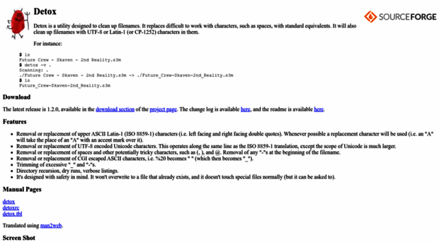 detox.sourceforge.net