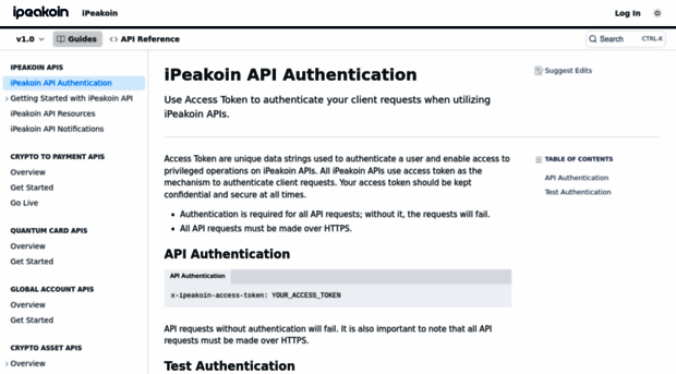 developer.ipeakoin.com