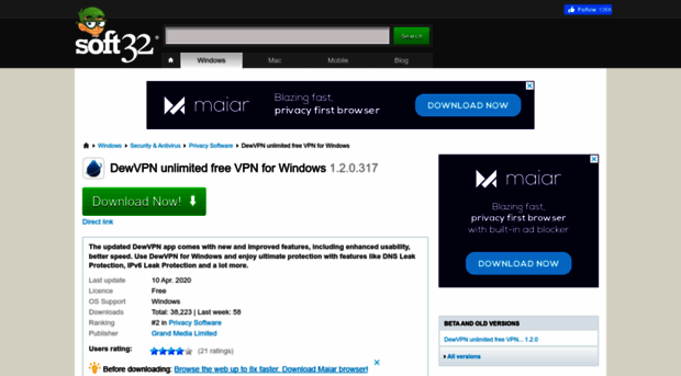 dewvpn-unlimited-free-vpn-for-windows.soft32.com