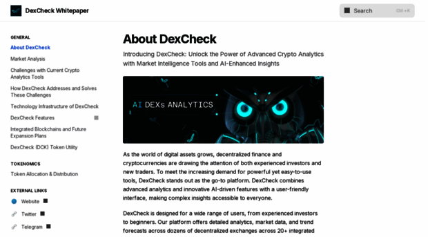 dexcheck.gitbook.io - About DexCheck | DexCheck Whit... - Dex Check Gitbook