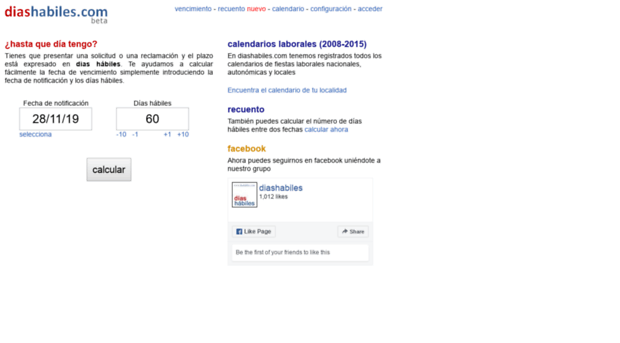 calculo de dias habiles entre fechas