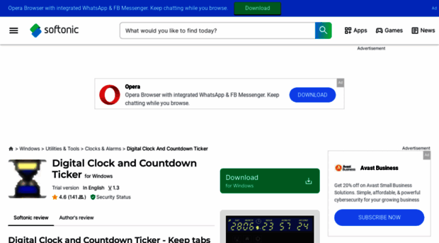 digital-clock-and-countdown-ticker.en.softonic.com