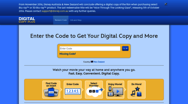 disney digital copy code missing