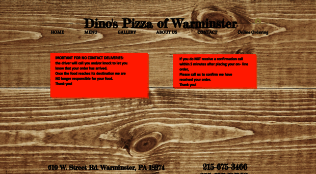 dinospizzaofwarminster.com