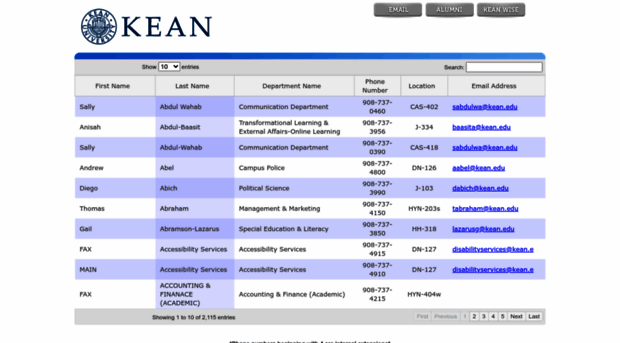 directory.kean.edu