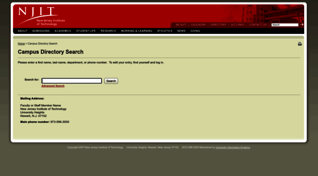 directory.njit.edu