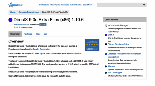 directx-9-0c-extra-files-x86.updatestar.com