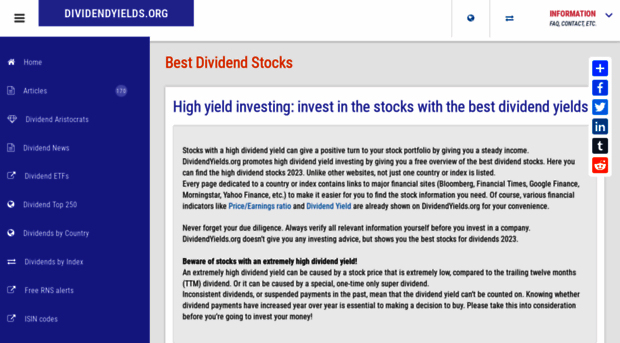 dividendyields.org