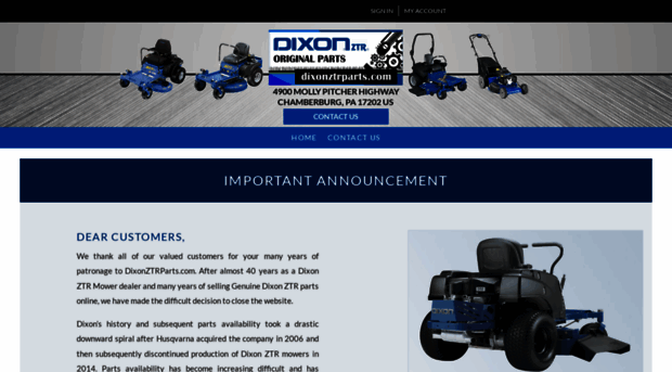 dixonztrparts.com