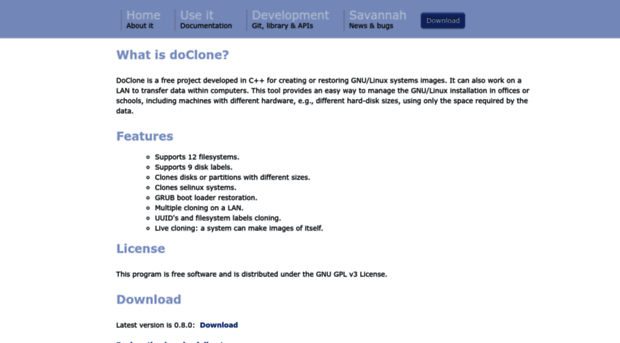 doclone.nongnu.org