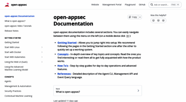docs.openappsec.io - open-appsec Documentation | op... - Docs Open Appsec