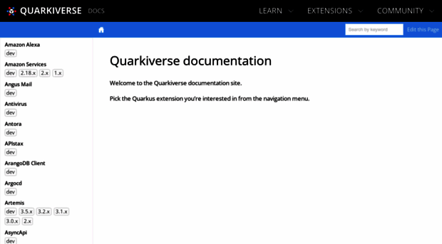 docs.quarkiverse.io