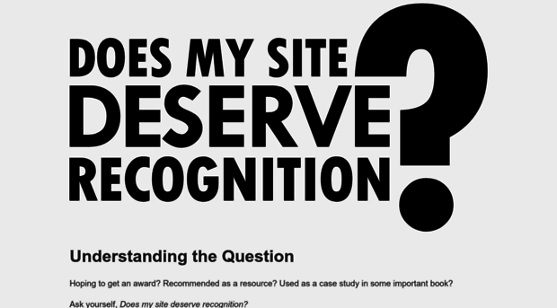 doesmysitedeserverecognition.com