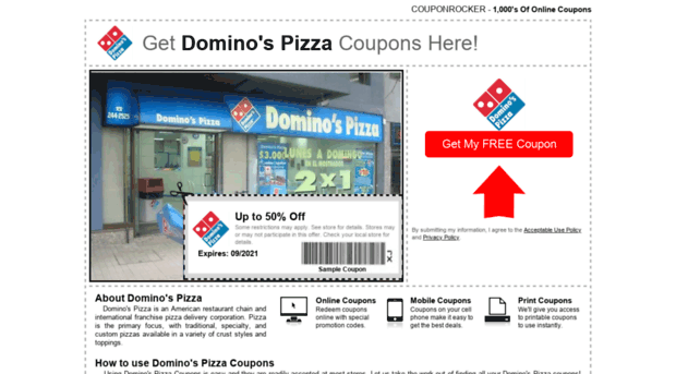 dominospizza.couponrocker.com