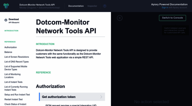 dotcommonitortoolsapi.docs.apiary.io