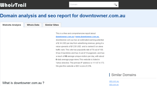 downtowner.com.au.webanalyze.org