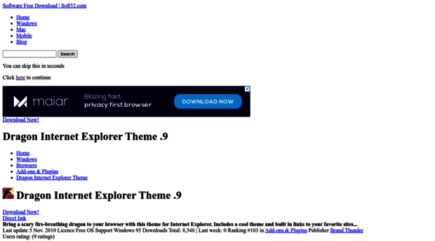 dragon-internet-explorer-theme.soft32.com