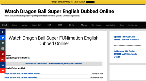 dragonballsuperdub.com - Watch Dragon Ball Super Englis... - Dragon Ball  Super Dub