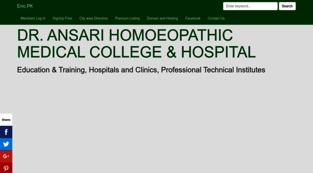 dransarihomoeopathicmedicalcollegeh.enic.pk