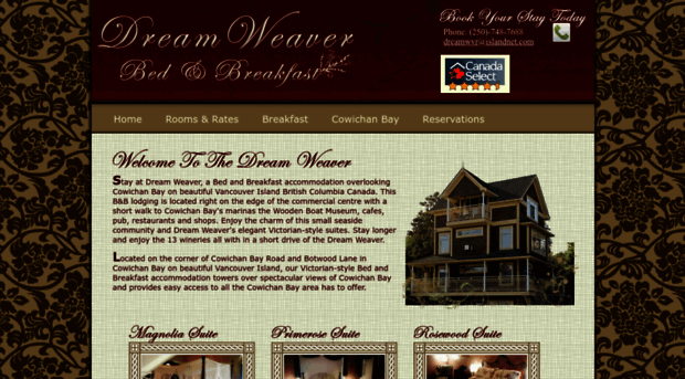 dreamweaverbedandbreakfast.com