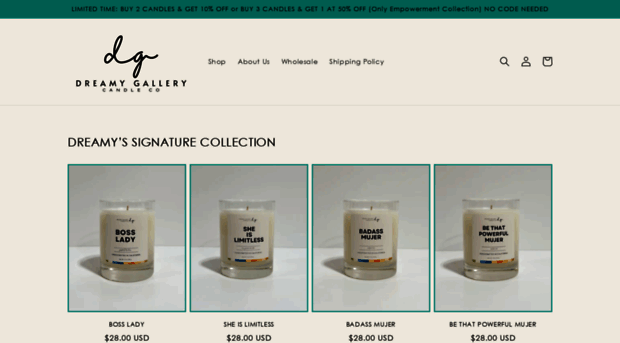 dreamygallerycandleco.com