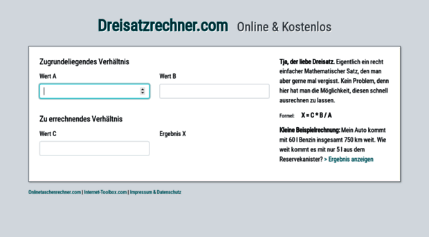 dreisatzrechner.com