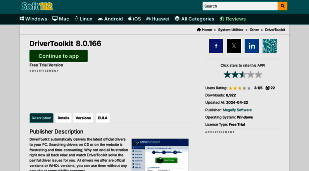 drivertoolkit.soft112.com - DriverToolkit 8.0.166 Free Dow... - Driver ...