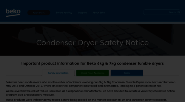 dryersafety.beko.co.uk