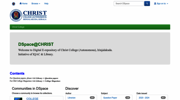 dspace.christcollegeijk.edu.in