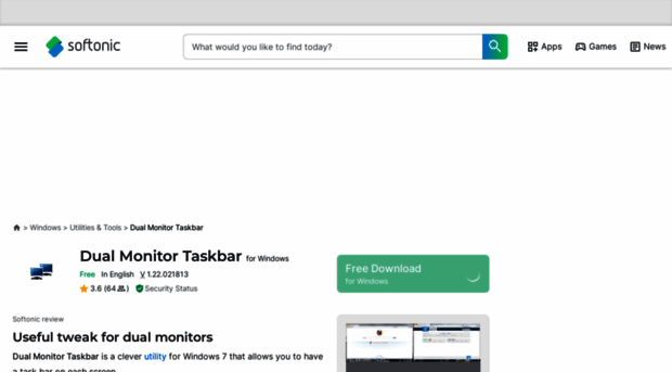 dual-monitor-taskbar.en.softonic.com