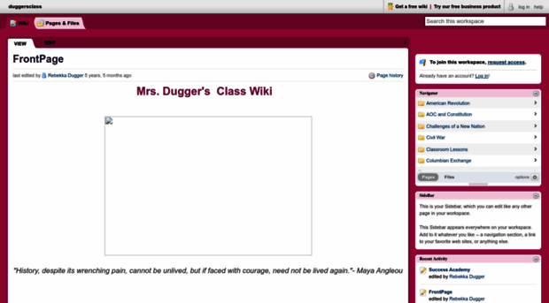 duggersclass.pbworks.com