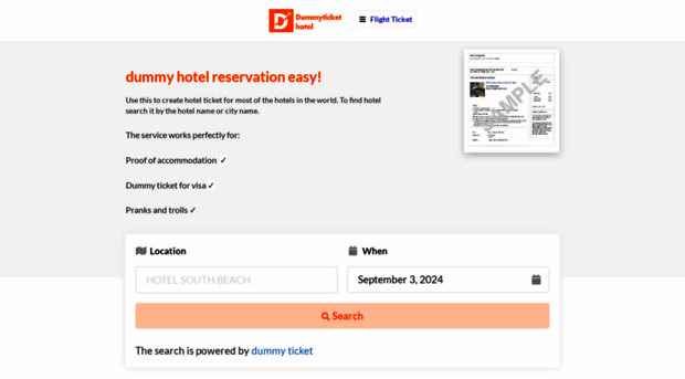 dummytickethotel.com