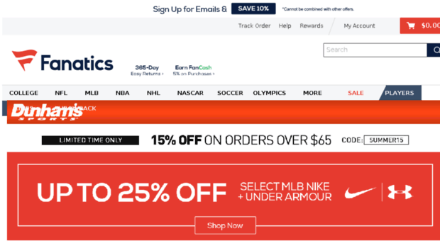 dunhams.fanatics.com