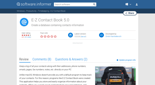 e-z-contact-book.software.informer.com