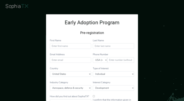 earlyadopter.sophiatx.com