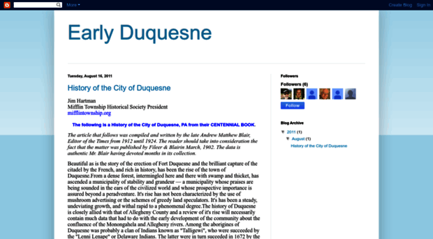 earlyduquesne.blogspot.com