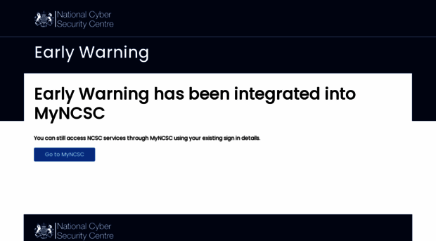earlywarning.service.ncsc.gov.uk - Early Warning - Early Warning ...