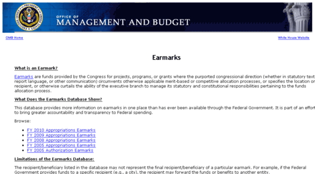 earmarks.omb.gov