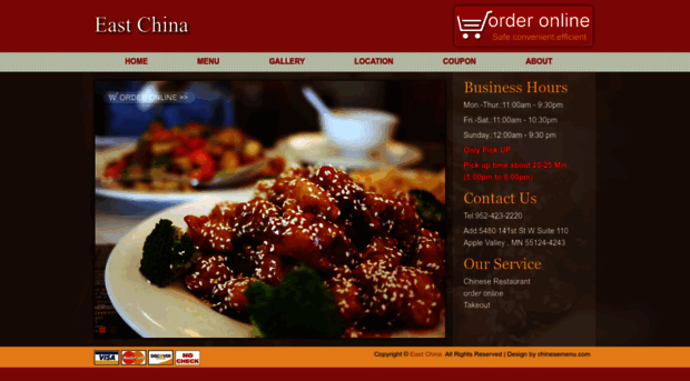 eastchinachinesemenu.com