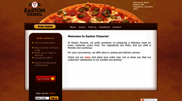 eastonpizzeria.com