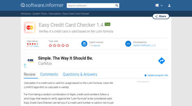 easy-credit-card-checker.software.informer.com