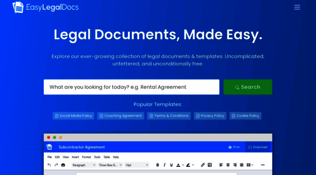 easylegaldocs.com - Free Legal Documents & Templat... - Easy Legal Docs