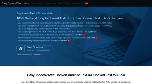 easyspeech2text.com