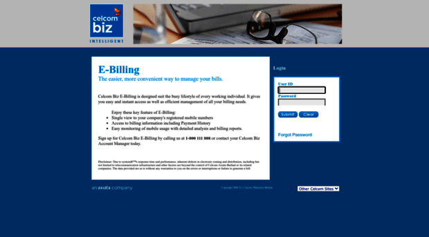 Celcom online e-billing